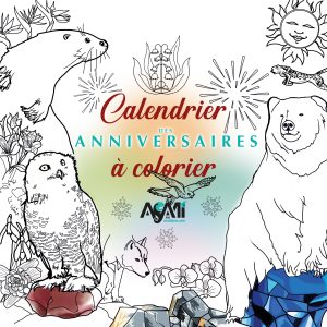 calendrier d'anniversaire à colorier avec animaux totem