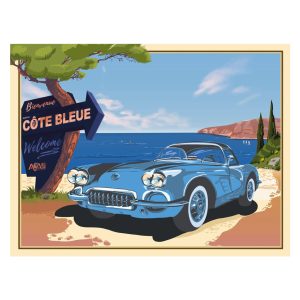 Voiture sur les bords de la cote bleue